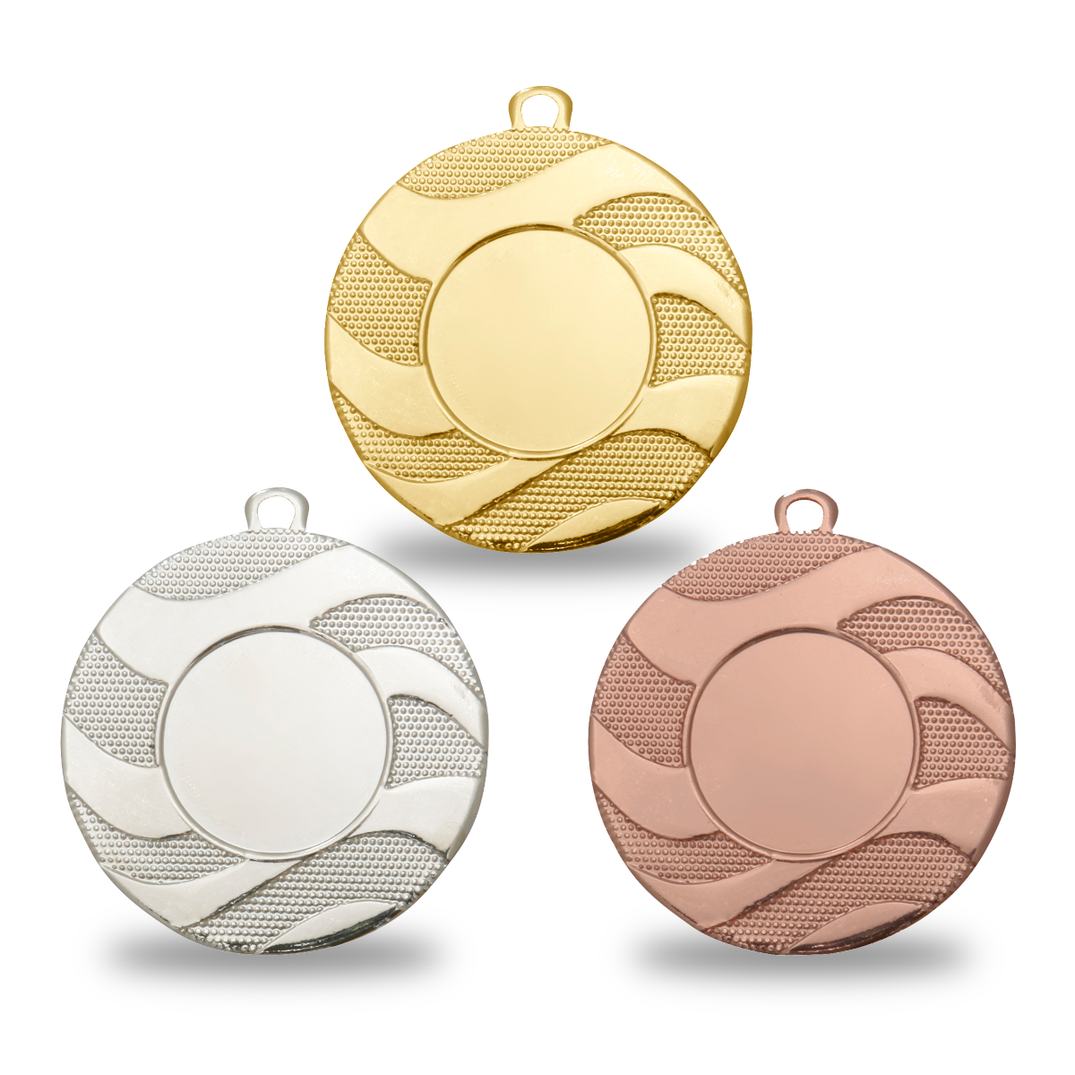Medaille Waveland 50 mm in Gold, Silber und Bronze mit Wellenrelief