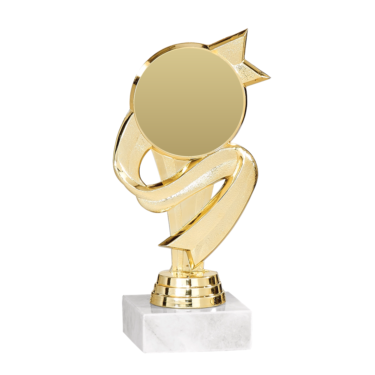 Trophäe Josefine 16 cm in Gold mit leerem Emblemfeld