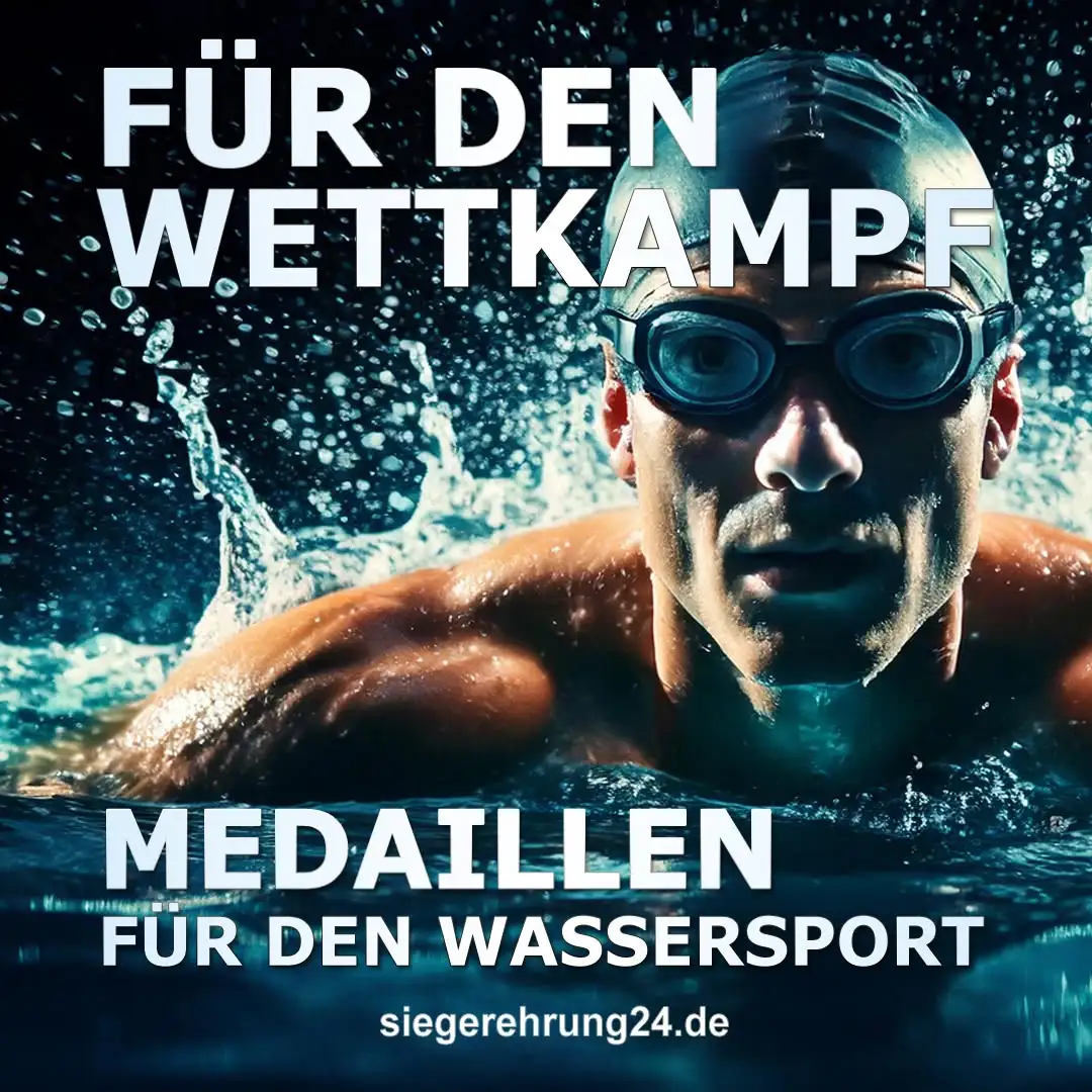Medaillen für den Wassersport in Bronze, Silber & Gold – mit Emblem, Logo, Bandfarbe & Gravur gestalten.